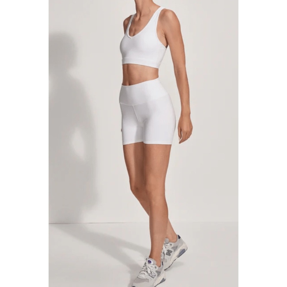 Varley FreeSoft High Rise 4" Biker Shorts White XL Athleisure